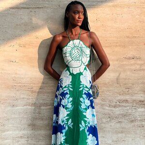 Farm Rio Soft Garden Flower Maxi Dress